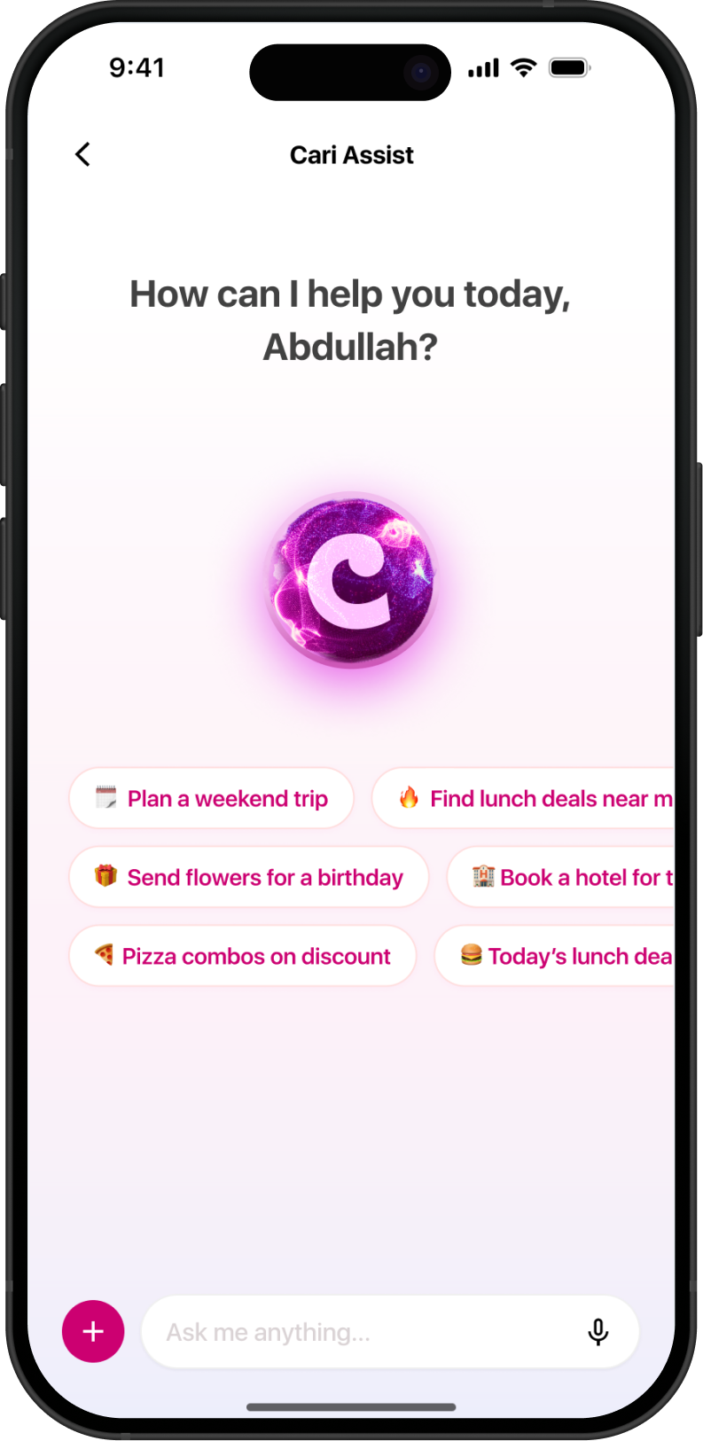 Cari Assist conversational ordering interface